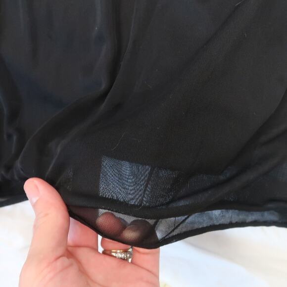 Vintage 90s Connected Apparel Black Wide Leg Palazzo Pants M - Picture 4 of 7